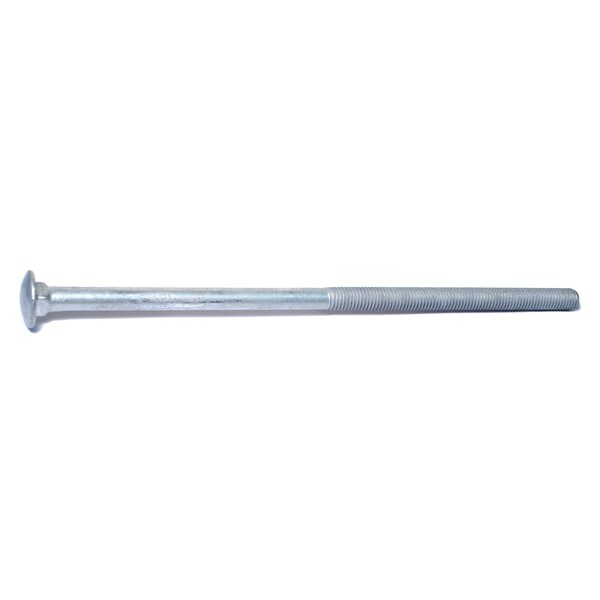 Midwest Fastener Carriage Bolt, Square Neck, 13 (Coarse), 12 in L, Steel, Hot Dipped Galvanized, 25 PK 54453 - main
